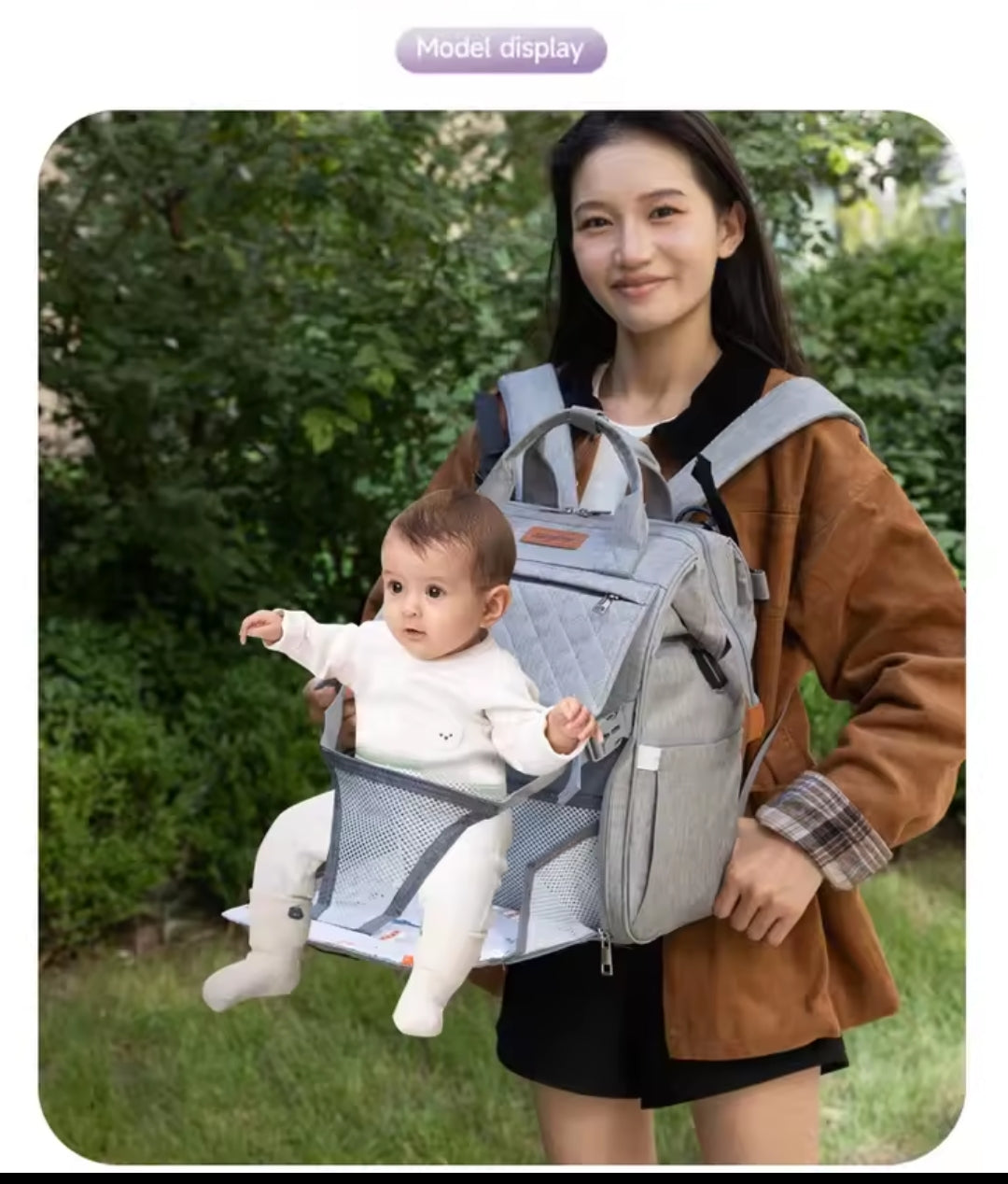 حقيبة الأمومة مع حامل الطفل المدمج